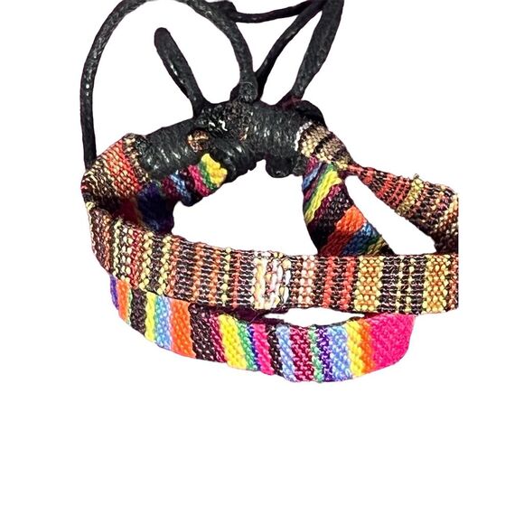 Boho Beach Bracelets Set of 2 Adjustable Multicolor - Picture 2 of 6